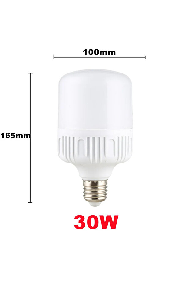 ضوء أبيض 30W 100W E27 LED مصباح لولبي 220V لمبة إضاءة عالية السطوع ضوء أبيض يحمي العين