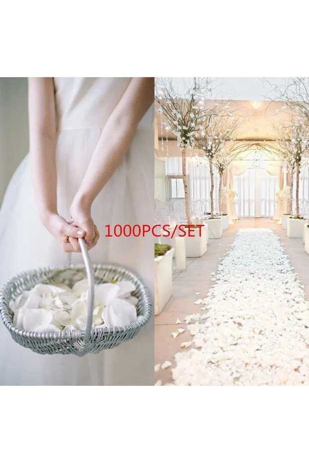 WHITE 1000 PCS Silk Flower Rose Petals Celebration Wedding Party Decoration White