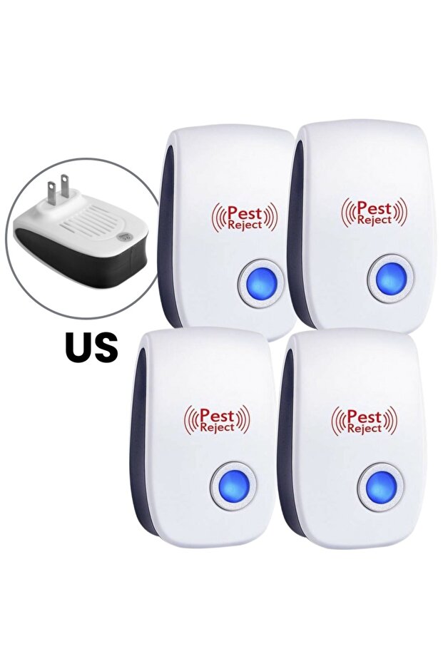 US 4pcs Ultrasonic Pest Repeller Insect Bug Repeller Long Range Pest & Insect Deterrent Multi-Functi