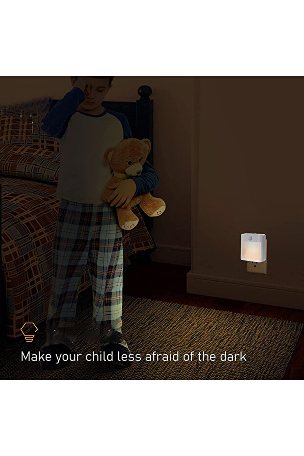 EU Warm White Plug in Night Light with Motion Sensor Auto Dusk to Dawn Dimmable Wireless Sensor Warm - 6