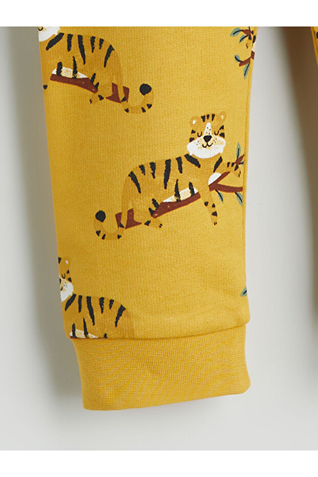 Sari Bisiklet Yaka Baskılı Erkek Bebek Pijama Takımı - 6