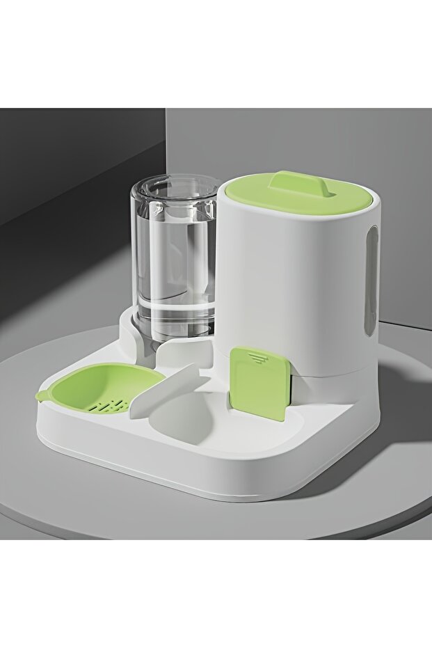 Green 1-Pack Automatic Gravity-Fed Cat Water Dispenser & Feeder - Spill-Proof Large Capacity One-Pie