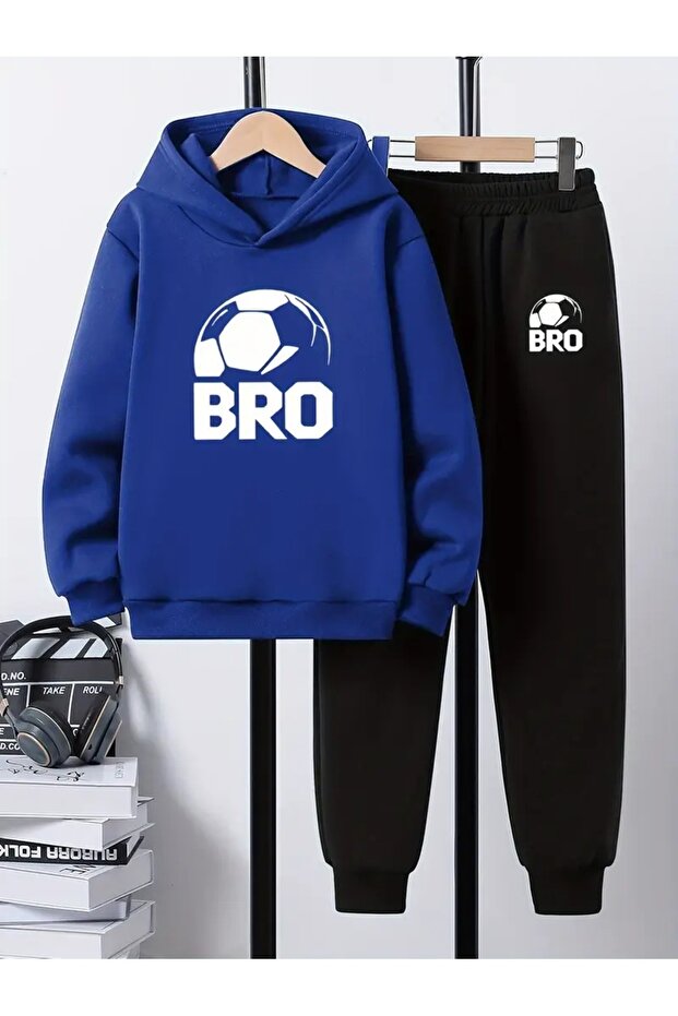 Children's Printed Hooded Sweatshirt and Sweatpants Set 3 Thread Raster for Autumn/Winter
