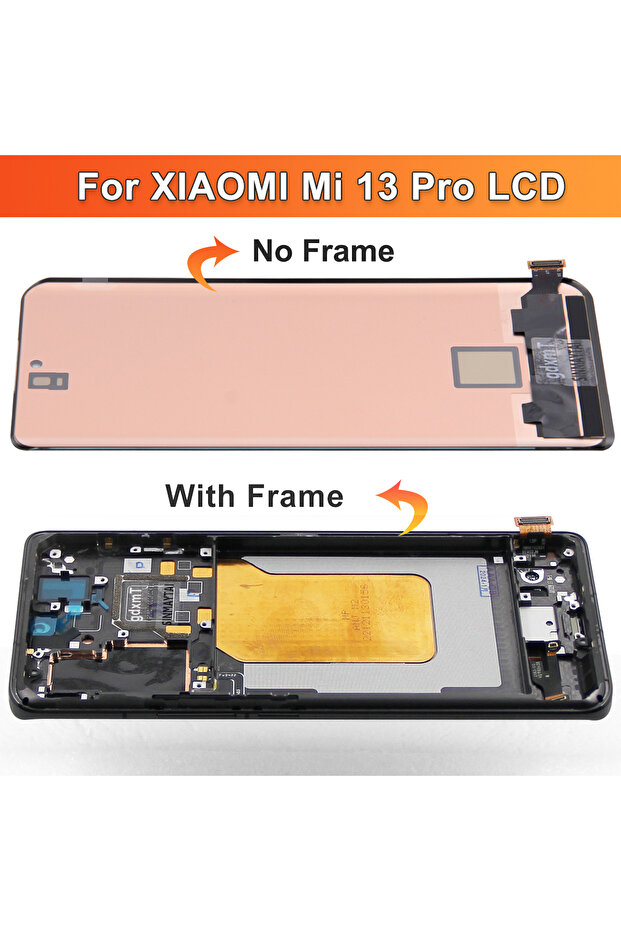 Black With Frame AMOLED Screen Replacement for Mi 13 pro 2210132G 2210132C with LCD Display Touch D - 2