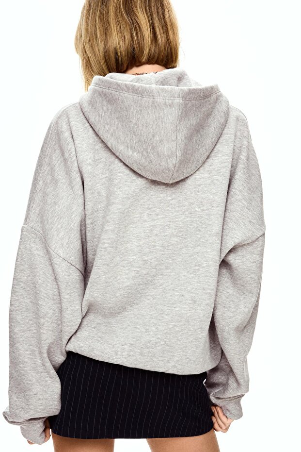 Kapüşonlu baskılı sweatshirt - 3