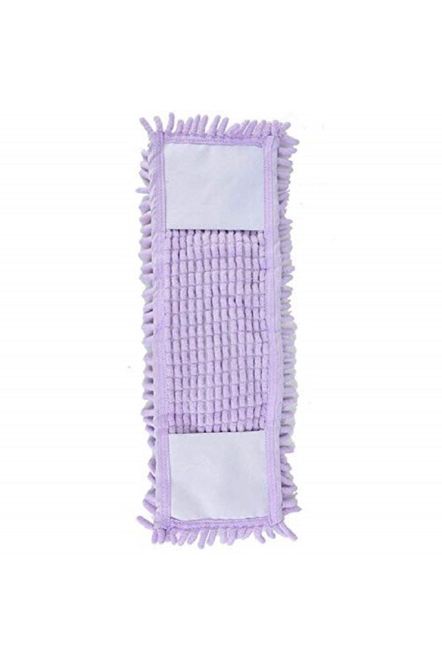 PURPLE 40X10cm Rectangle Home Cleaning Pad Chenille Household Dust Mop Head Replacement Easy Replace