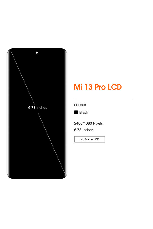 Black With Frame AMOLED Screen Replacement for Mi 13 pro 2210132G 2210132C with LCD Display Touch D - 3