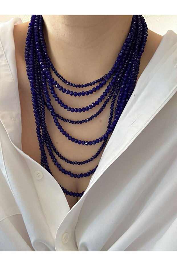 قلادة متعددة من الخرز الكريستالي - 1
