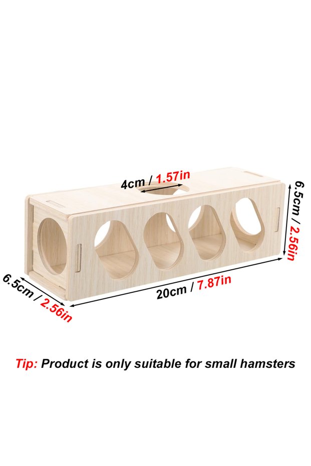 As shown 1 pc Wooden Hamster Tunnel Escape Toy Maze Hideout Tube Chew Toys Teeth Grinding Toys for S