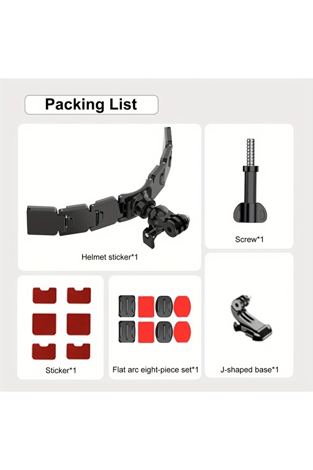 Bracket Set Helmet Chin Mount Camera Mount for GoPro Hero 12 11 10 9 8 7 5 Yi 4K for Insta360 Camera