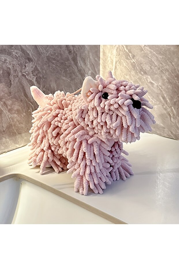 Pink Cute Puppy Shaped Hand Towel Is An Ideal for Wall Mounted Kitchen and Bathroom Use, Bath