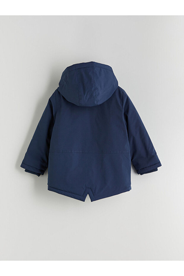 Kapüşonlu Astarlı Erkek Çocuk Mont - 3