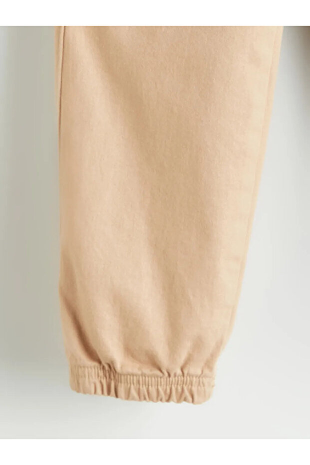 LCW ECOBej Beli Lastikli Kız Çocuk Kargo Jogger Pantolon - 2