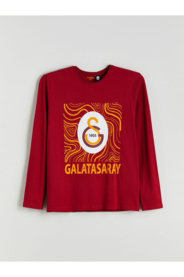 Red Standard Pattern Galatasaray Printed Men's Pajama Set - 6