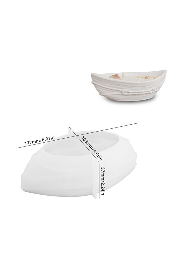 as shows Boat Candle Bowl Silicone Mold DIY Candle Vessel Tray Jar Plaster Cup Resin Concrete Flower