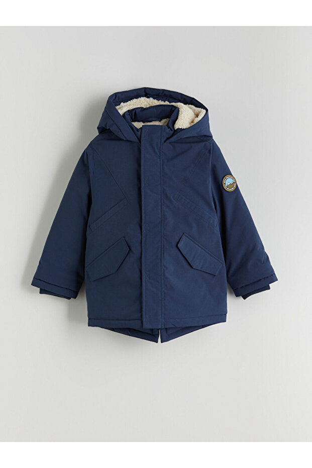 Kapüşonlu Astarlı Erkek Çocuk Mont - 1