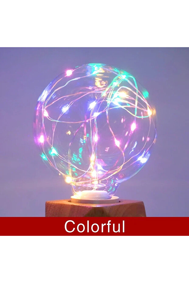 مصباح LED ملون من نوع Edison String Light Bulb E27 110V 220V G95 إضاءة RGB ملونة سلك نحاسي مصباح منزلي