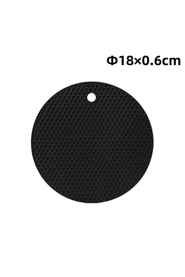 Round M black Silicone Trivet Mats Heat Resistant Pot Holders, Multipurpose Non-Slip Hot Pads for Ki