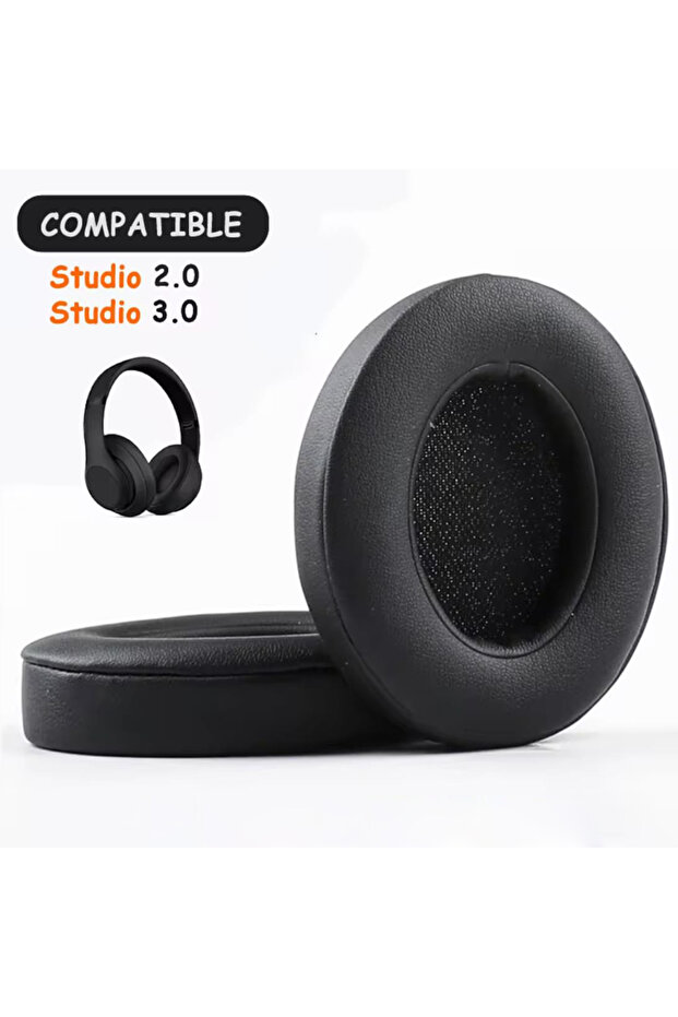 وسادات أذن سوداء لـ Beat Studio 3 3.0 وسادات أذن Studio3 وسادات بديلة لسماعات الرأس Studio2 وسادات أذن