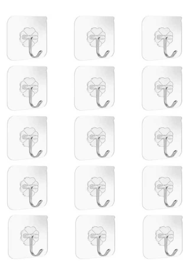 10 PCS 20/10PCS Hook Self-Adhesive PVC Stainless Steel Transparent Multi-Purpose Wall Holder Door Ra
