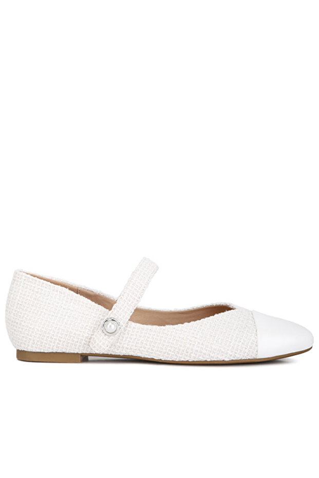 Women White Patent Toe Cap Satin Mary Jane