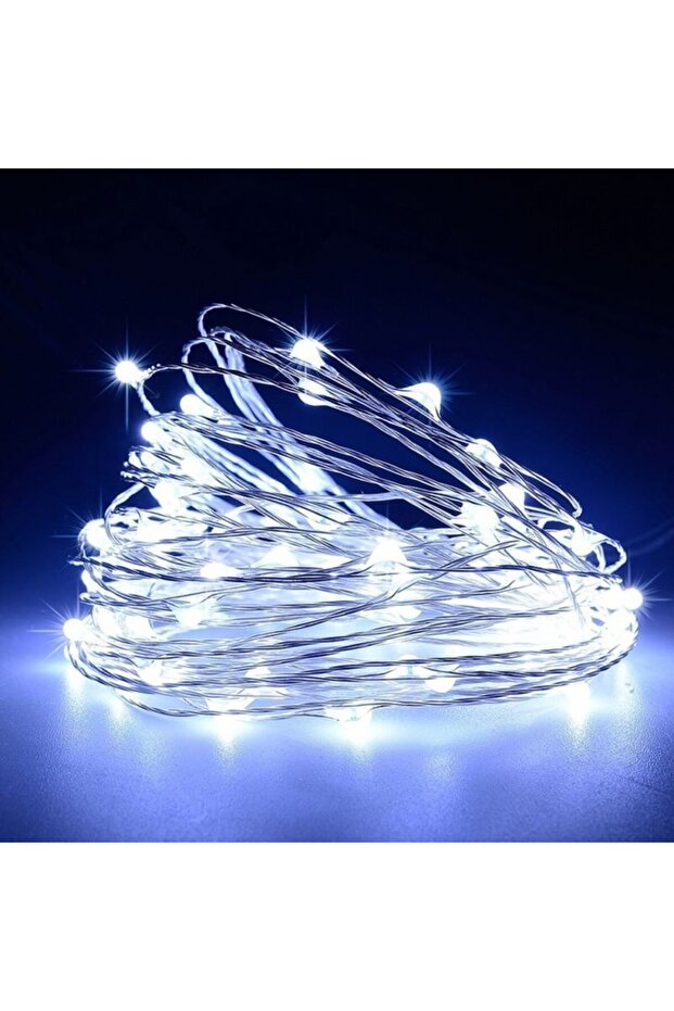 Christmas LED String Lights, 50 LEDs, Battery Powered with Remote, 8 Functions, 5 m, Cool Whi - 1