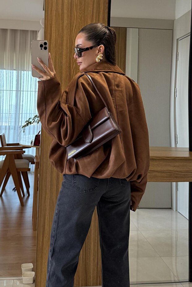 Sobjer Taba Süet Viral Marka Model Ceket - 2