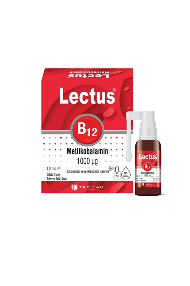 Lectus B12 Metilkobalamin Sprey Takviye Edici Gıda 10 ml - 1