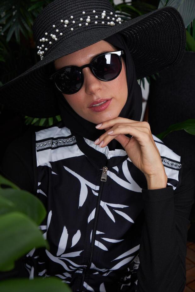 ŞERİT İNCİLİ HASIR ŞAPKA - 5