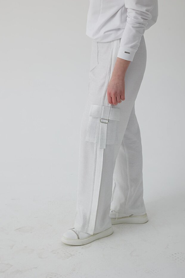 KENDİNDEN SİMLİ KARGO PANTOLON - 7