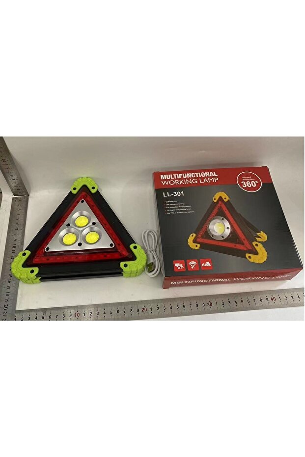 Triunghi Multifunctional de Avertizare, Flippy, Lanterna LED, Verde - 2