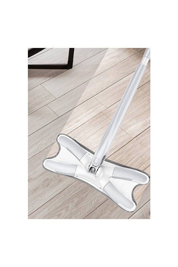 Flat Mop Stef’s Cat with Wringer System, 2 Included Pads, Adjustable Length 140 cm, Silver - 6
