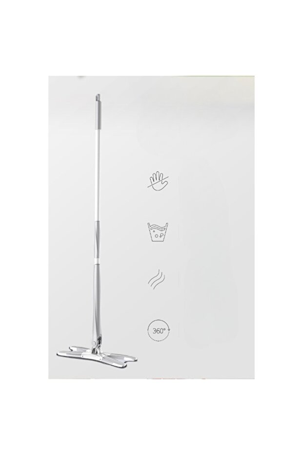 Flat Mop, Stef’s Cat, with Wringer System, 4 Included Pads, Telescopic Handle 140 cm, Silver - 8