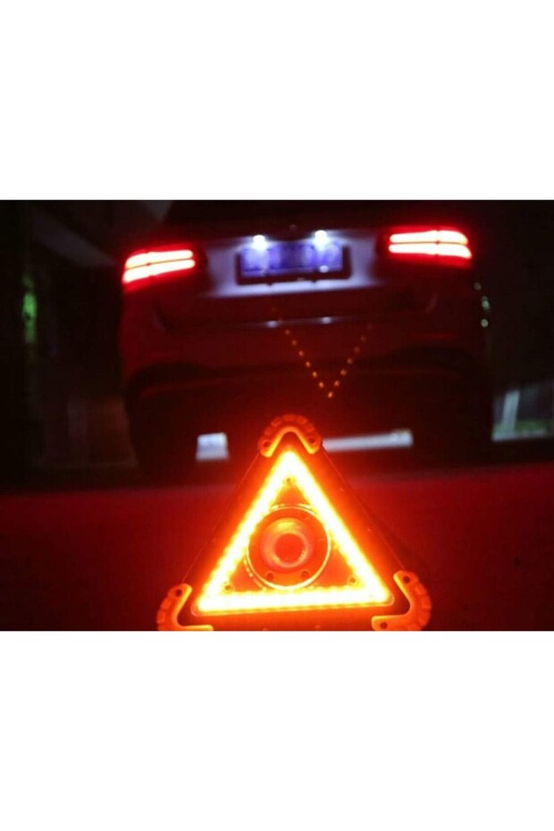 Warning Triangle, Flippy, LED Flashlight, USB and Micro USB, COB 33, Orange - 5