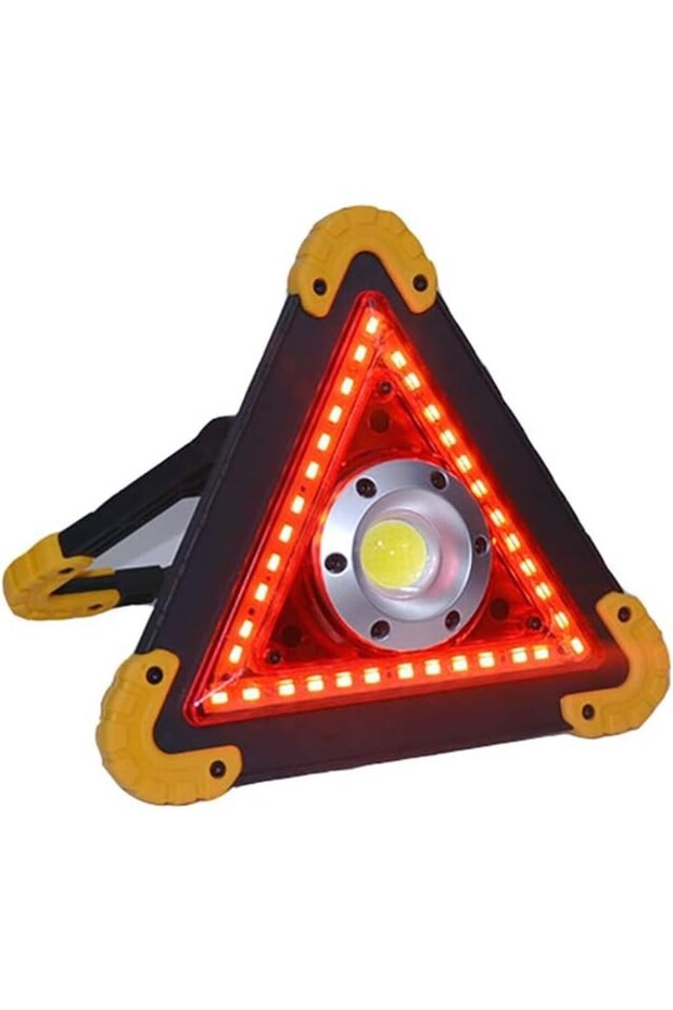 Warning Triangle, Flippy, LED Flashlight, USB and Micro USB, COB 33, Orange - 3