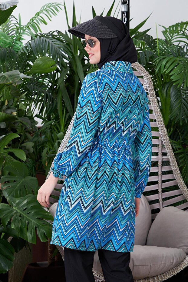 ZİKZAK DESENLİ TESETTÜR MAYO - 5