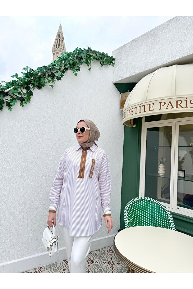 RENKLİ GARNİLİ ÇİZGİLİ GÖMLEK - 2