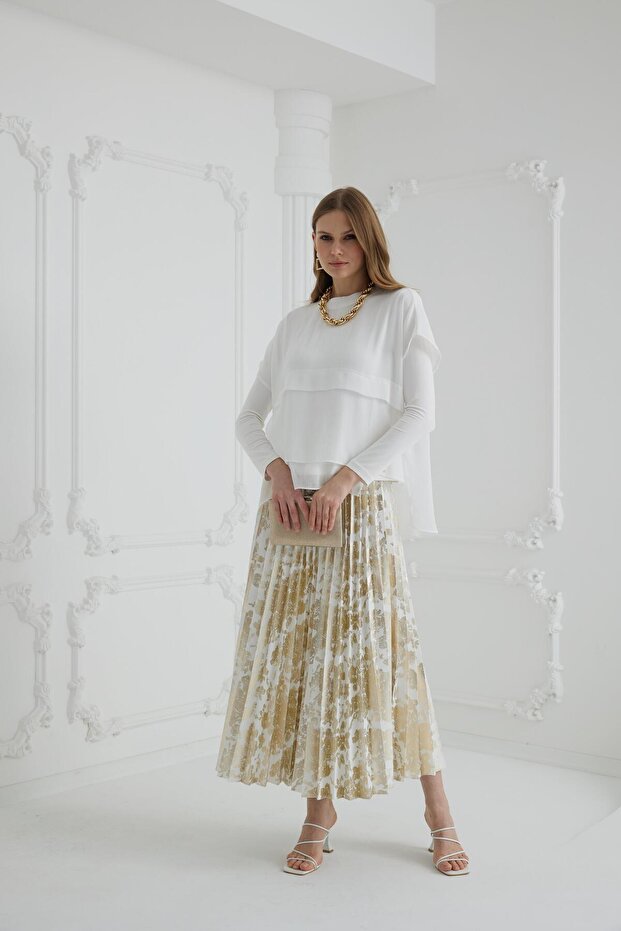 ŞİFON KATLI İKİLİ BLUZ - 5