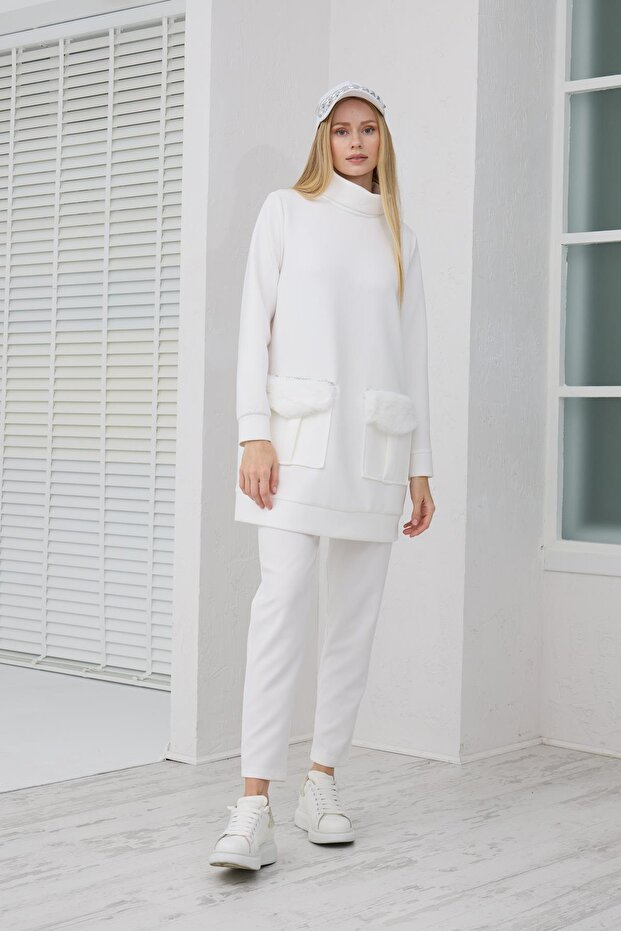 KÜRK CEPLİ SWEATSHIRT - 2