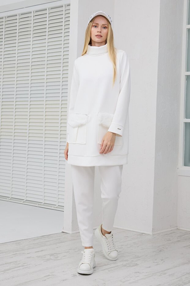 KÜRK CEPLİ SWEATSHIRT - 1