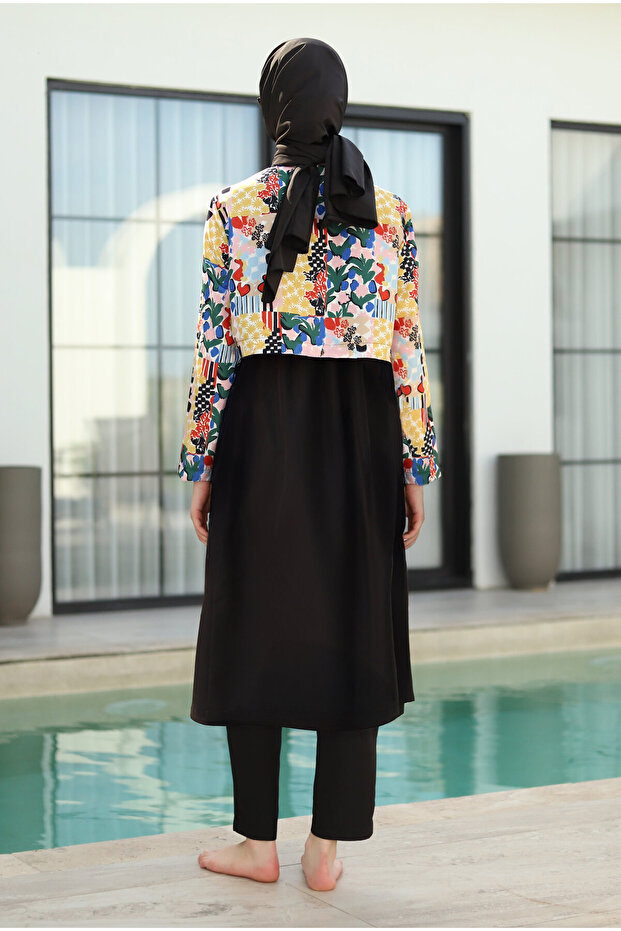 Desenli Yüzme Takımı Patchwork - 3