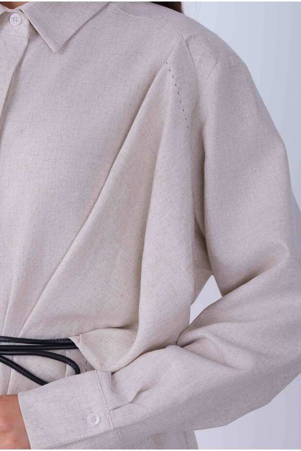 Geniş Parçalı Tasarım Gömlek - 6