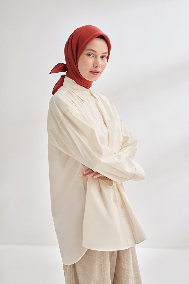 Premium Twill Silk Scarf - Burgundy