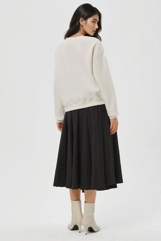 İşlemeli Pamuklu Sweatshirt - 5