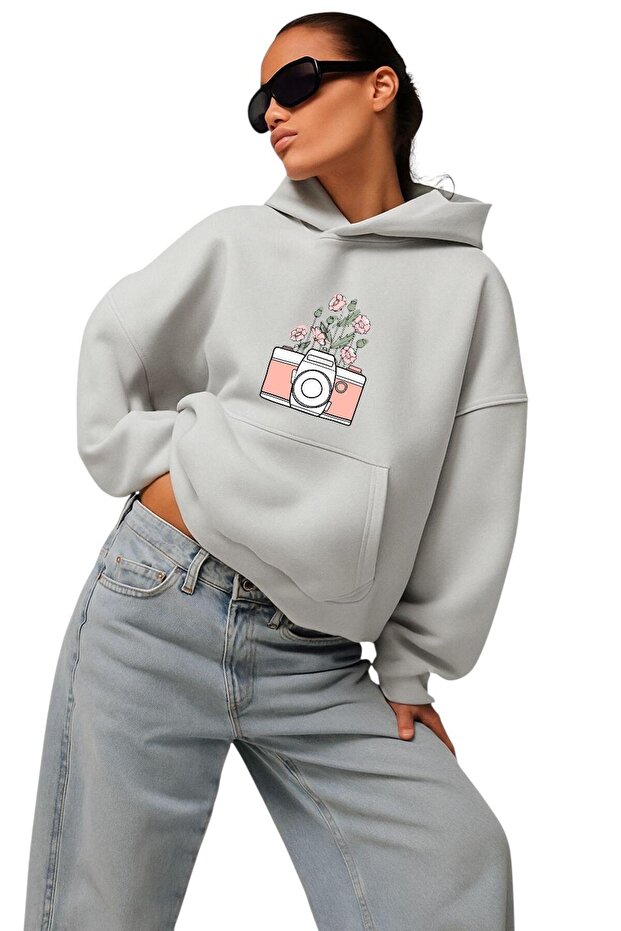 3 Yarn Combed Cotton Photographic Machine Printed Unisex Hooded Sweatshirt
