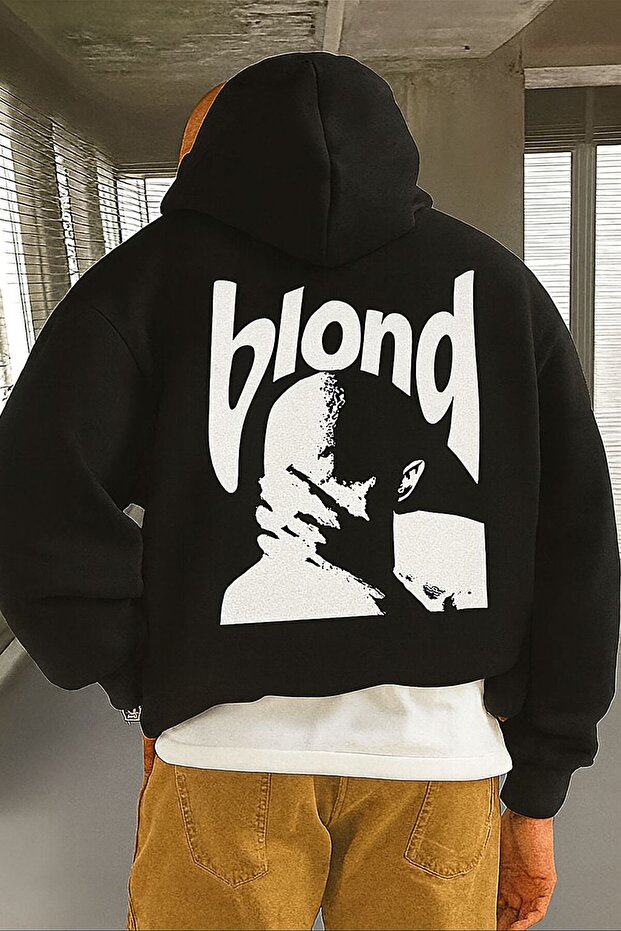 3-Ply Combed Cotton Blonde Printed Unisex Hooded Sweatshirt