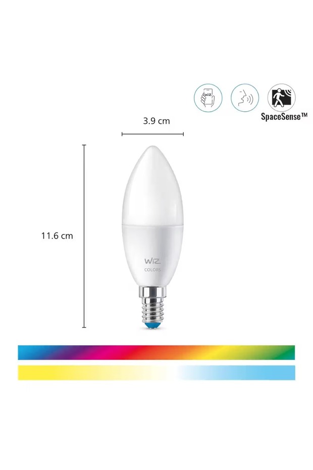 Smart LED RGB Candle Bulb 40W E14 C37, WiFi Bluetooth, Alexa Google Assistant, App Control - 3
