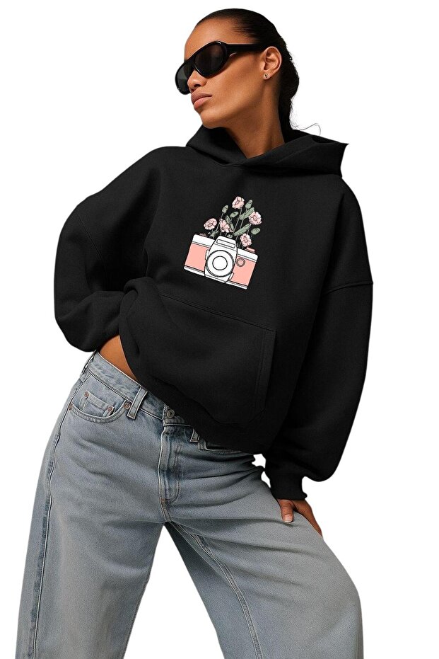 3 Yarn Combed Cotton Photographic Machine Printed Unisex Hooded Sweatshirt