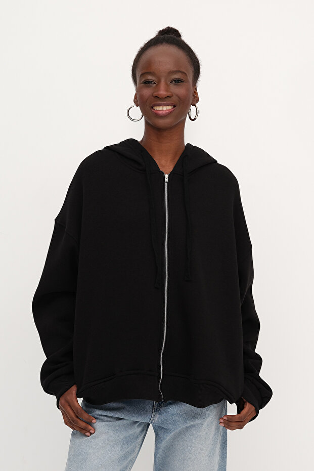 Fermuarlı Şardonlu Sweatshirt H12054 - 5