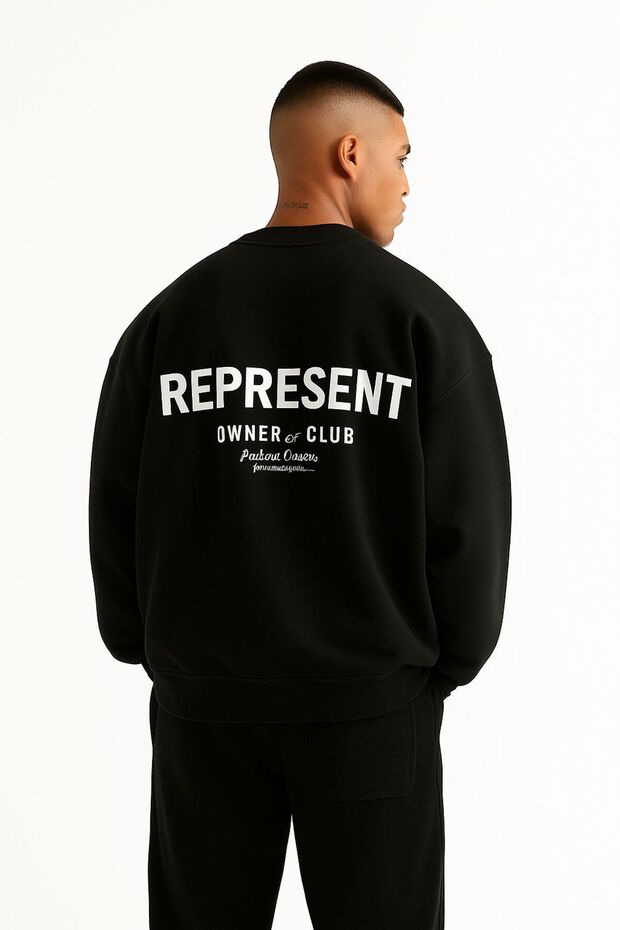 3 Yarn Combed Cotton Represent Printed Unisex Sweatshirt